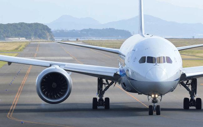 Boeing 787 featuring rectangular, composite connectors.