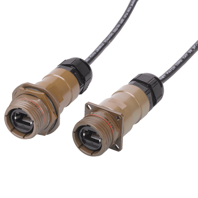 Addressing the MIL-STD-810 shock and vibration requirements, the 38999 encapsulates the RJ45 connector.